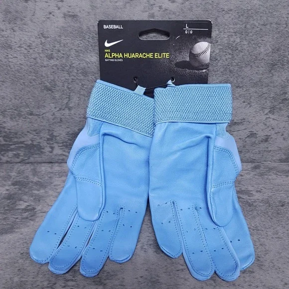 NIKE Alpha Huarache Elite Baseball Batting Gloves Mens LARGE Blue CV0696-431 - Picture 2 of 4